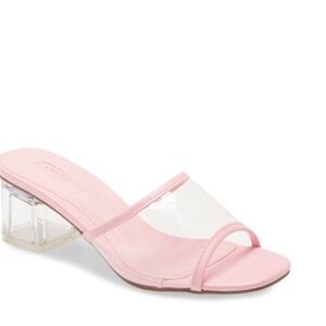Topshop Pink Clear Strap Heeled Sandals Sz 5